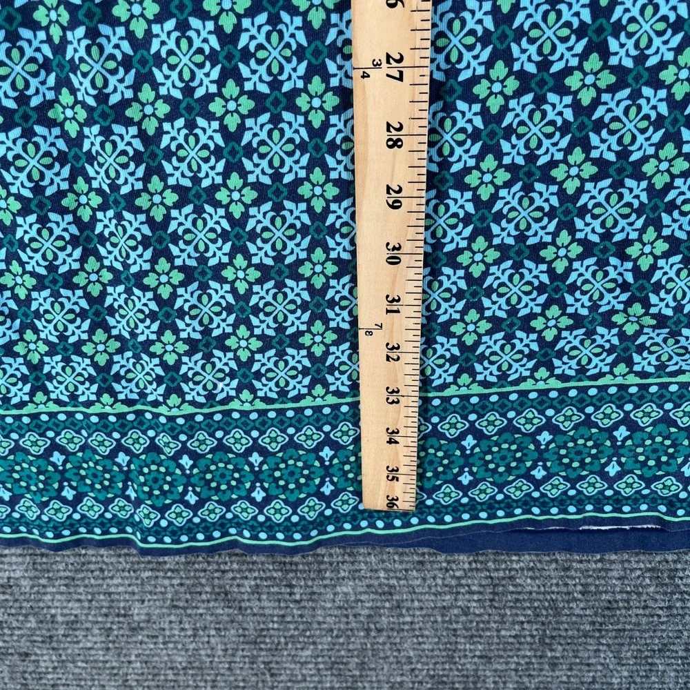 Lands End Sleeveless Shift Dress Womens L Blue Green Geometric Casual Summer